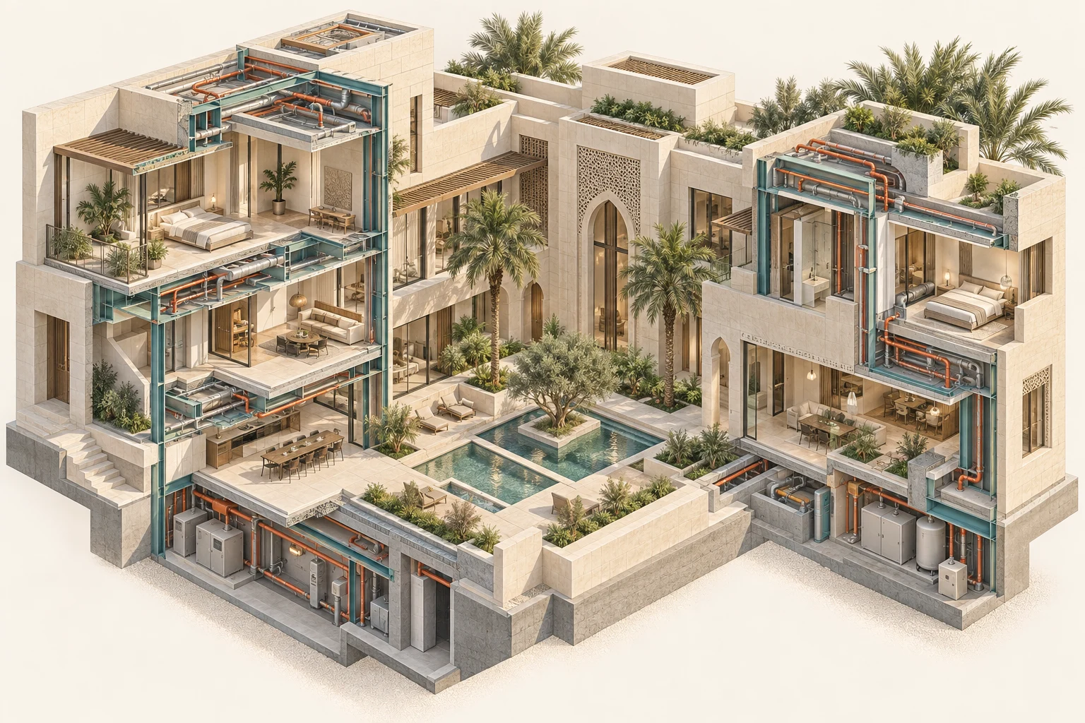 تصور توضيحي لنموذج BIM متعدد التخصصات